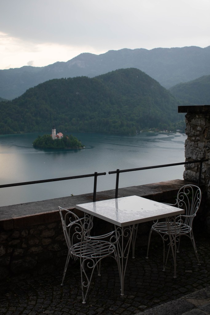 vue sur le lac de Bled depuis le château de Bled