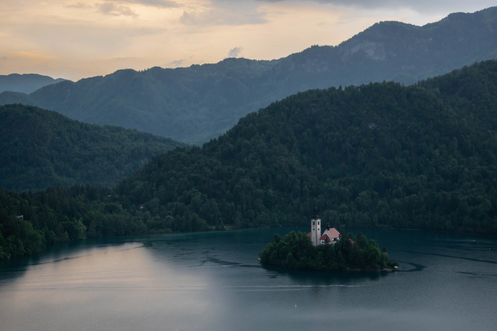 vue sur le lac de Bled depuis le château de Bled